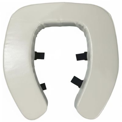 Raised Toilet Seats For Elderly - Comfortable & Secure Padded Toilet Seat Riser with Adjustable Straps, Water-Resistant Beige Cover for Added Bathroom Safety, Beige Raised Seat