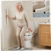 Raised Toilet Seats For Elderly - Comfortable & Secure Padded Toilet Seat Riser with Adjustable Straps, Water-Resistant Beige Cover for Added Bathroom Safety, Beige Raised Seat view 3
