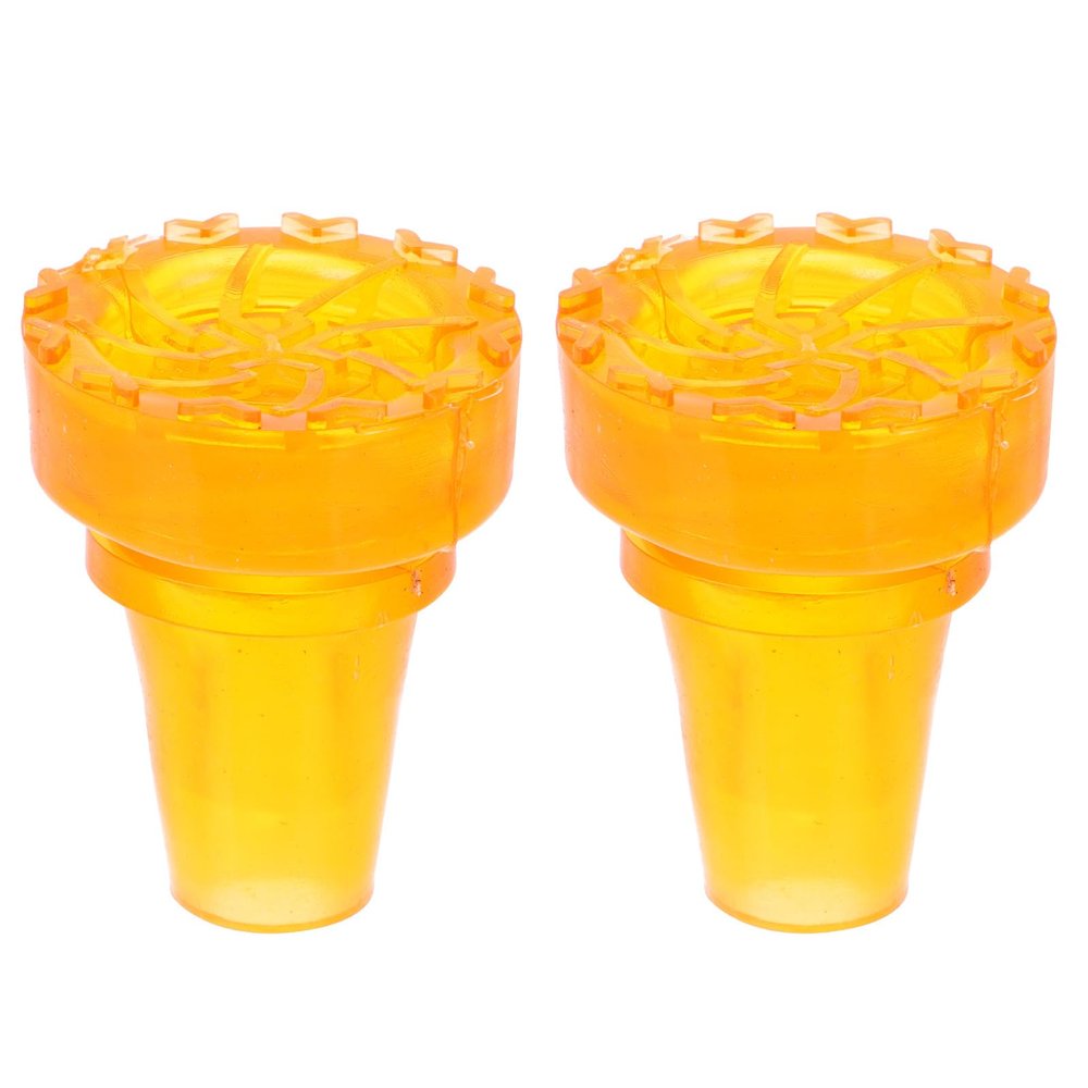 GARVALON 2pcs Large Orange Non-Slip Crutch Foot Covers 19mm Diameter TPU Rubber Cane Tips Walking Stick Accessories for Daily Outdoor Use