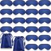 Janmercy 20 Pieces Silk Sleep Mask Eye Mask with Adjustable Strap Sleeping Cover Eye Cover Blindfold for Women Men Sleeping Travel (Royal Blue) view 1