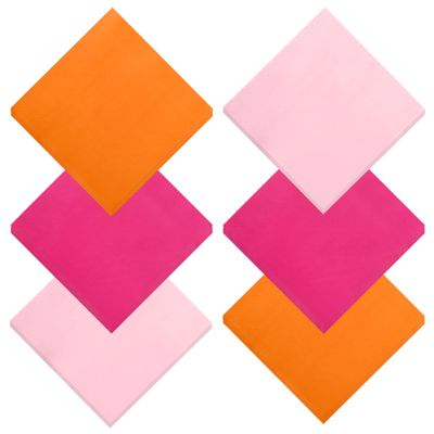 120 Pcs Pink Orange Paper Napkins Multi Color Disposable Napkin 6.5 Inch 3 Colors Beverage Dinner Hand Towel for Baby Shower Birthday Wedding Tequila Sunrise Party Supplies (Pink Orange)
