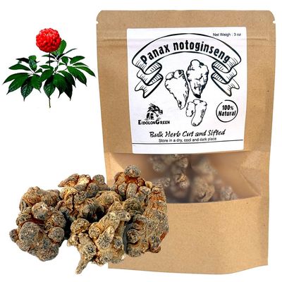 EidolonGreen Panax Notoginseng - 100% Pure Dried Herbal Tea - Traditional Herb (San Qi//), 88g/3 Oz