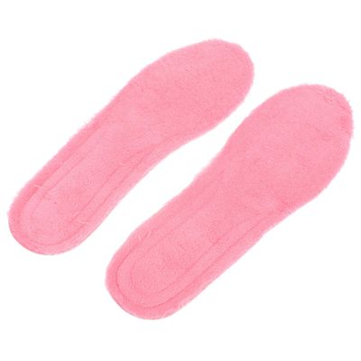 HOOTNEE Winter Warm Insoles for Women Size 35-36, Pink Fleece Shoe Cushions with Thick Self-Heating Soft Inserts for Boots and Sneakers, Shock Absorbing Foot Liners for Cold Weather