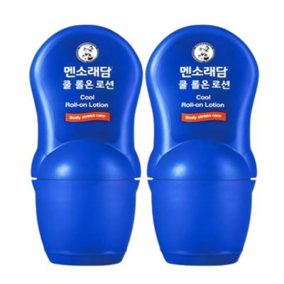 Cooling Roll-On Massage Lotion Set, Portable Body Massage Roller Ball, Refreshing Cooling Body Care, Herbal Scent, Non-Sticky Fast Absorbing, Daily Muscle Relaxation, 2 Pack (50ml 2), Made in Korea