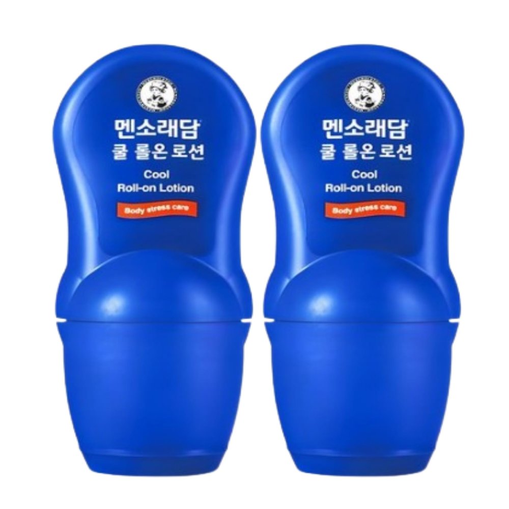 Cooling Roll-On Massage Lotion Set, Portable Body Massage Roller Ball, Refreshing Cooling Body Care, Herbal Scent, Non-Sticky Fast Absorbing, Daily Muscle Relaxation, 2 Pack (50ml 2), Made in Korea