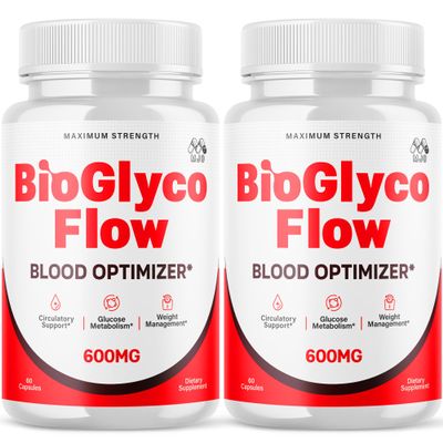(2 Pack) BioGlyco Flow Blood Optimizer Capsules, Official BioGlyco Flow Pills with All Natural Ingredients, Advanced Health and Wellness Supplement with Maximum Strength Multivitamins (120 Capsules)