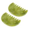 CTIRCHIU 2pcs Green Jade Scalp Massage Comb for Hair Care and Anti Static view 1