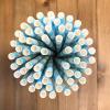 100 Biodegradable Paper Straws in Light Blue & White Stripes, 7.75 Inches for Events view 2