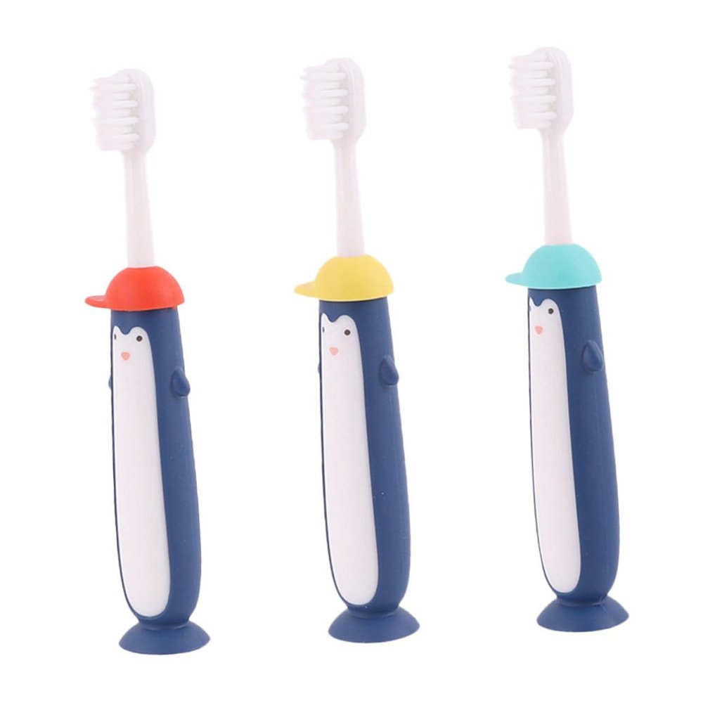 HEALEEP s Toothbrush 3pcs Soft Bristles Cleaning Toothbrushes for Ages 3-12, Cartoon Colorful Manual Dental Care Brushes for Teeth Training Random Color