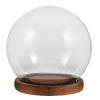 TOMETURE Preserved Flower Glass Dome - Clear Cloche with Wood Base - Bell-Shaped Display Cover for Rose Micro Landscape, Wedding Decor, Dried Plant Specimen view 1