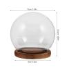 TOMETURE Preserved Flower Glass Dome - Clear Cloche with Wood Base - Bell-Shaped Display Cover for Rose Micro Landscape, Wedding Decor, Dried Plant Specimen view 2