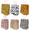 10pcs Safari Animal Print Gift Bags - Leopard, Zebra, Giraffe Designs for Parties and Celebrations(Zebra pattern) view 2