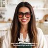 R.F.YFQH Indoor FL-Rose Cateye Tinted Oval Blue Light Blocking Glasses for Migraine, Light Sensitivity, Photophobia & LED Fluorescent Glare JF6239 view 3
