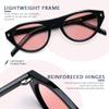 R.F.YFQH Indoor FL-Rose Cateye Tinted Oval Blue Light Blocking Glasses for Migraine, Light Sensitivity, Photophobia & LED Fluorescent Glare JF6239 view 4