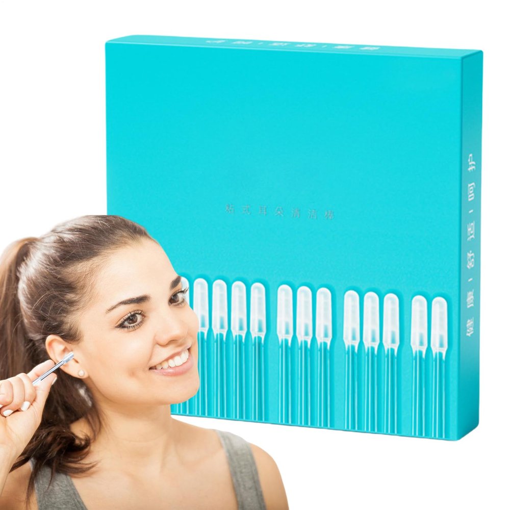 24PCS Sticky Ear Cleaning Stick, Earwax Removal Kit, Soft Head Ear Wax Removal Stick, Adhesive Ears Digging Spoons Sticks, Safety Sticky Ears Pick Cleaner, for Adults Children Elderly