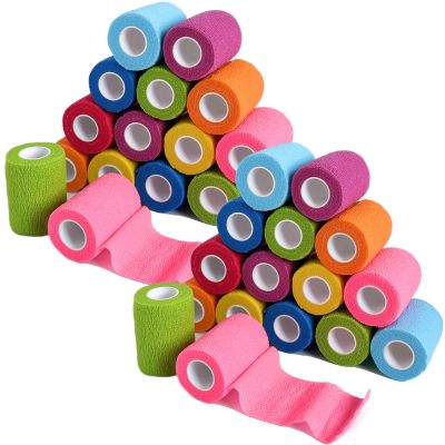 32 Rolls 3 Inch Self Adhesive Bandage Wrap, Vet Wrap for Horses Dogs Wounds Care Dressings, Elastic Self Stick Cohesive Bandage Wrap, Wrist, Sports, Ankle Tape Leg Wraps (Mixed)