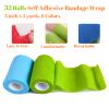 32 Rolls 3 Inch Self Adhesive Bandage Wrap, Vet Wrap for Horses Dogs Wounds Care Dressings, Elastic Self Stick Cohesive Bandage Wrap, Wrist, Sports, Ankle Tape Leg Wraps (Mixed) view 2