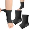 LLMSIX 2pcs Large Black Bamboo Foot Sleeves, Soft and Breathable Plantar Fasciitis Socks, Arch Support Ankle Compression Sleeve for Men and Women Running Travel Work Foot Relief Supplies (Black, L) view 1