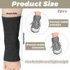 LLMSIX 2pcs Large Black Bamboo Foot Sleeves, Soft and Breathable Plantar Fasciitis Socks, Arch Support Ankle Compression Sleeve for Men and Women Running Travel Work Foot Relief Supplies (Black, L) view 2