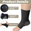 LLMSIX 2pcs Large Black Bamboo Foot Sleeves, Soft and Breathable Plantar Fasciitis Socks, Arch Support Ankle Compression Sleeve for Men and Women Running Travel Work Foot Relief Supplies (Black, L) view 3
