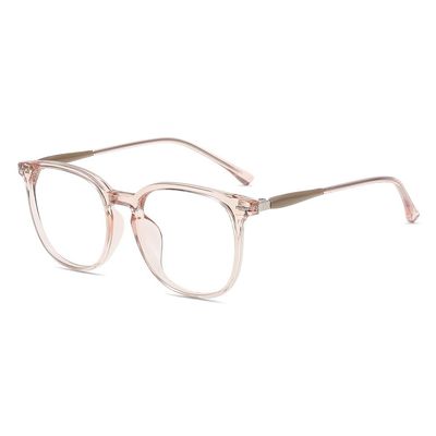 Firmoo Blue Light Glasses for Women/Men, Stylish Big Frame Blue Light Blocking Glasses for Computer, Pink Clear, KBT7277 1.25x