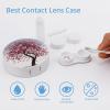 BTCOWZRV Japanese Cherry Tree Contact Lens Case with Mirror, Portable Contact Lens Box with Solution Bottle, Glasses Travel Holder with Tweezers, Contact Case Storage for Women Men view 3