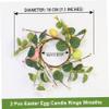 2-Pack Easter Candle Rings Spring Egg and Berry Candle Wreath with Faux Eucalyptus Small Floral Holder Ring for Seasonal Decor Easter Rings, Holder, Ring view 2