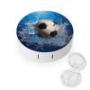 BTCOWZRV Soccer Ball Water Contact Lens Case with Mirror, Portable Contact Lens Box with Solution Bottle, Glasses Travel Holder with Tweezers, Contact Case Storage for Women Men view 1