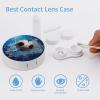BTCOWZRV Soccer Ball Water Contact Lens Case with Mirror, Portable Contact Lens Box with Solution Bottle, Glasses Travel Holder with Tweezers, Contact Case Storage for Women Men view 3