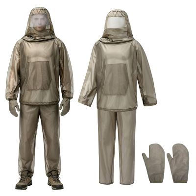 Mosquito Net Suit,Mosquito Jacket with Hood&Pants&Gloves,Bug Suit for Men Women,Outdoor Full Body Protection Lightweight Mosquito Proof Clothing for Gardening Camping Fishing Hiking