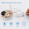 BTCOWZRV Pomeranians Pattern Contact Lens Case with Mirror, Portable Contact Lens Box with Solution Bottle, Glasses Travel Holder with Tweezers, Contact Case Storage for Women Men view 3