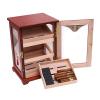 Cigar Humidor Cabinet for 100 Cigars Glass Top with Hygrometer and Humidifier Cedar Wood Lined Trays Gift for Men view 2