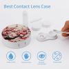 BTCOWZRV Japanese Floral Cherry Blossom Contact Lens Case with Mirror, Portable Contact Lens Box with Solution Bottle, Glasses Travel Holder with Tweezers, Contact Case Storage for Women Men view 3