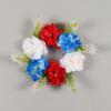4th of July Candle Wreath Artificial Flower Green Leaves Patriotic Candle Holder Red White Blue Decorations (Multicolor, 20cm) view 2
