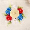 4th of July Candle Wreath Artificial Flower Green Leaves Patriotic Candle Holder Red White Blue Decorations (Multicolor, 20cm) view 3