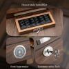 Handmade Cigar Humidor Glass Top Cigar Box with Hygrometer Humidifier and Divider Desktop Cedar Wood Storage Case Hold 50 Cigars view 3