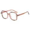 Firmoo Blue Light Blocking Glasses for Women/Men Anti Eyestrain Computer Eyeglasses Square Frame 1.0x Clear Pink view 1