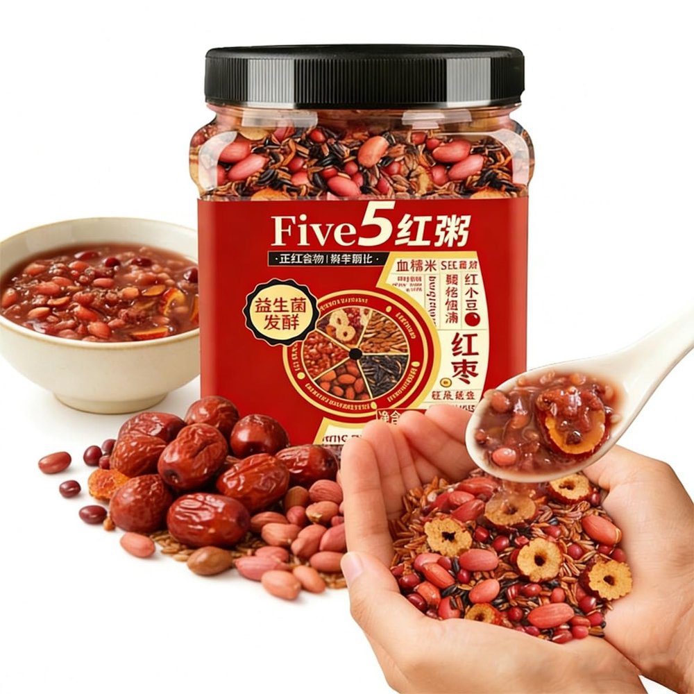 1.25kg Canned Multigrain Porridge Mix Whole Grain Breakfast Cereal for Stovetop or Rice Cooker, Soft Sticky Texture