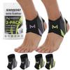 2 Pack Ankle Brace Adjustable Lace Up Support Sleeve Basketball Stabilizer Straps Compression Braces for Men Women Running Soccer Sprained Recovery Lightweight Breathable Protector(Green+Purple) view 1