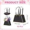 PATIKIL Flower Gift Bags (Black) (12 Pcs) Portable Bouquet Wrapping Bag Paper Bouquet Bag Boxes with Handles for Floral Arrangement/Wedding/Birthday/Party/Christmas view 2