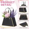 PATIKIL Flower Gift Bags (Black) (12 Pcs) Portable Bouquet Wrapping Bag Paper Bouquet Bag Boxes with Handles for Floral Arrangement/Wedding/Birthday/Party/Christmas view 3