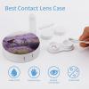BTCOWZRV Lavender Field Bike Contact Lens Case with Mirror, Portable Contact Lens Box with Solution Bottle, Glasses Travel Holder with Tweezers, Contact Case Storage for Women Men view 3
