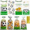 100PCS Soccer Cellophane Treat Bags - Clear Plastic Goodie Bags with 110 Gold Twist Ties - Soccer Party Favor Bags for Candy, Snacks, Game Day, Sports Events, Football Theme Parties & School Activities view 1