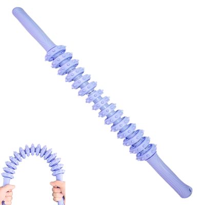 LEZER Flexible Massage Stick 21.7" Muscle Roller, 14 Roller Trigger Point, Deep Tissue Myofascial Release & Muscle Recovery, Bendable Body Massager for Neck, Back & Legs