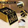 1951 75th Birthday Napkins, Black Gold 75th Birthday Decorations for Men Woman Cheers to 75 Years Straight Outta 1951 Anniversary Party Cocktail Napkins Disposable 50PCS, 6.5x6.5 Inches view 3