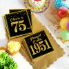 1951 75th Birthday Napkins, Black Gold 75th Birthday Decorations for Men Woman Cheers to 75 Years Straight Outta 1951 Anniversary Party Cocktail Napkins Disposable 50PCS, 6.5x6.5 Inches view 4
