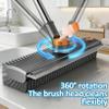 2026 Upgraded 3-in-1 Heavy Duty Floor Scrub Brush, Floor Scrub Brush with Long Handle, 3 in 1 Adjustable Scrub Brush Bathtub with Squeegee for Cleaning Bathroom/Patio (Black*2) view 2