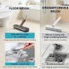 2026 Upgraded 3-in-1 Heavy Duty Floor Scrub Brush, Floor Scrub Brush with Long Handle, 3 in 1 Adjustable Scrub Brush Bathtub with Squeegee for Cleaning Bathroom/Patio (Black*2) view 4