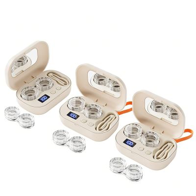 Contact Lens Cleaner Case-Deep Cleaning, Contact Lense Case, Portable Contact Lens Cleaner for Home & Sports (Skin, 3pcs)