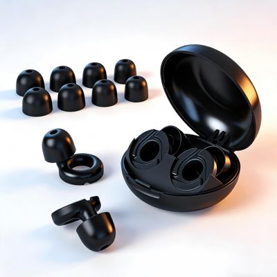 [EBANKJ] Sleep Silicone Earplugs - Ultra Soft Noise Cancelling earplugs for Side Sleepers, Matte Black Surface Suitable for Motorcycle earplugs, Reusable snoring, Travel Hearing Protection
